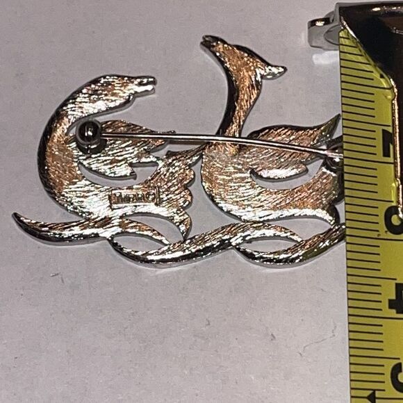 Crown Trifari dancing bird silver tone birds - Picture 6 of 11